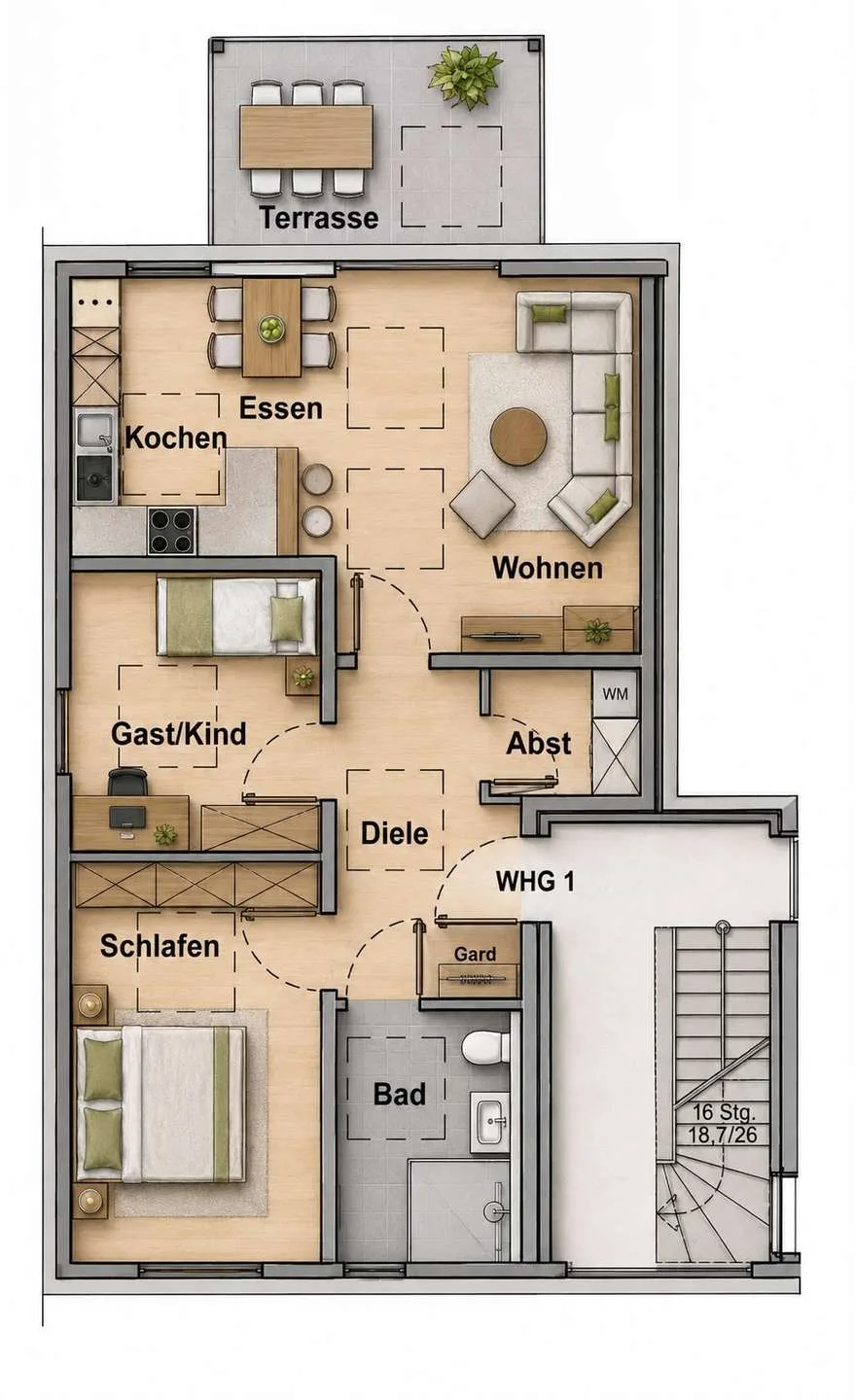 Neubau Erdgeschosswohnung in Lippstadt Hörste zu verkaufen! – Foto 1