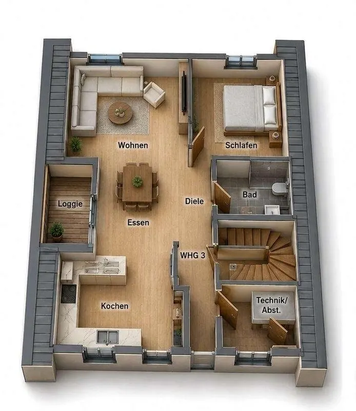 Neubau Dachgeschosswohnung in Erwitte zu verkaufen!